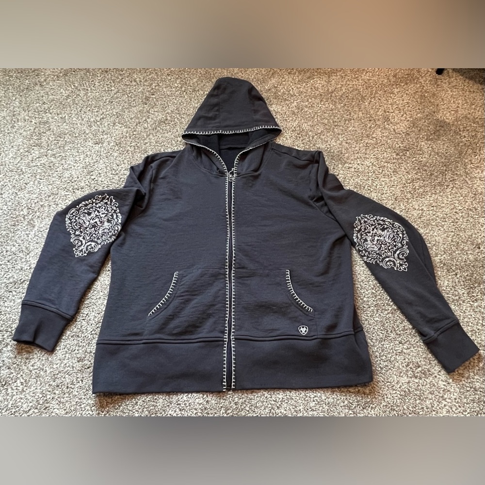 Ariat Zip Up Sweater w/ Hood Woman’s Size Small
